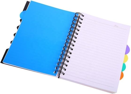 PP Couverture A5 Projet Carnet de notes avec ligne horizontale à l'intérieur des pages et colorés PP Diviseurs