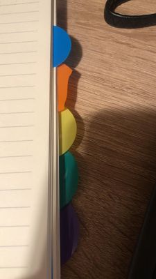 PP Couverture A5 Projet Carnet de notes avec ligne horizontale à l'intérieur des pages et colorés PP Diviseurs